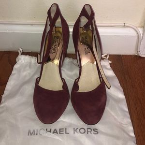 Michael Kors Heels - Burgundy & Gold Size 6.5
